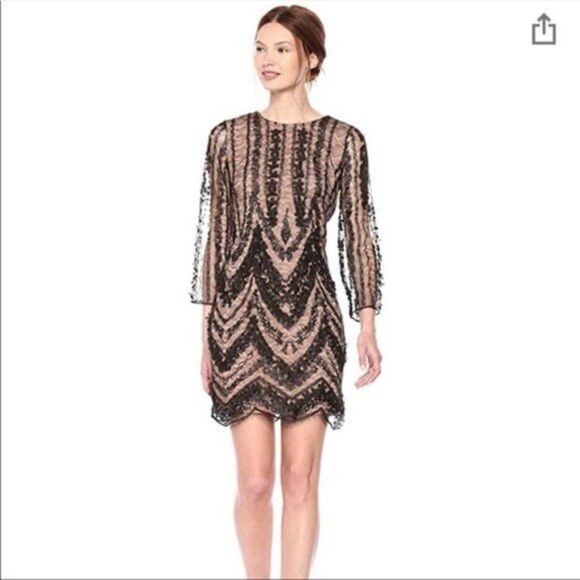 Dress the Population Jenny Long Sleeve High Neck Womens Size Small - Picture 1 of 8